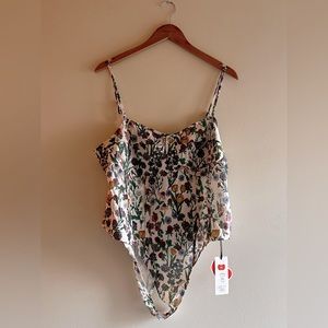 Cider floral jersey bodysuit 2x